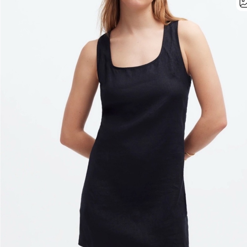 NWT Madewell Cross-Back A-Line Mini Dress in Linen